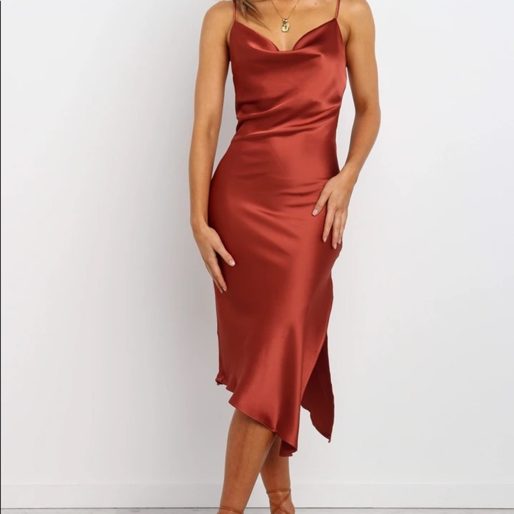 Petal + Pup Cyprus Dress - Rust - Satin size 6